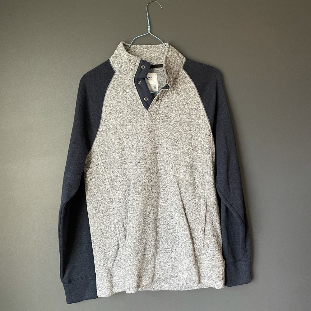 NWOT Gray and Navy Buttoned Polo